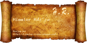 Himmler Róza névjegykártya